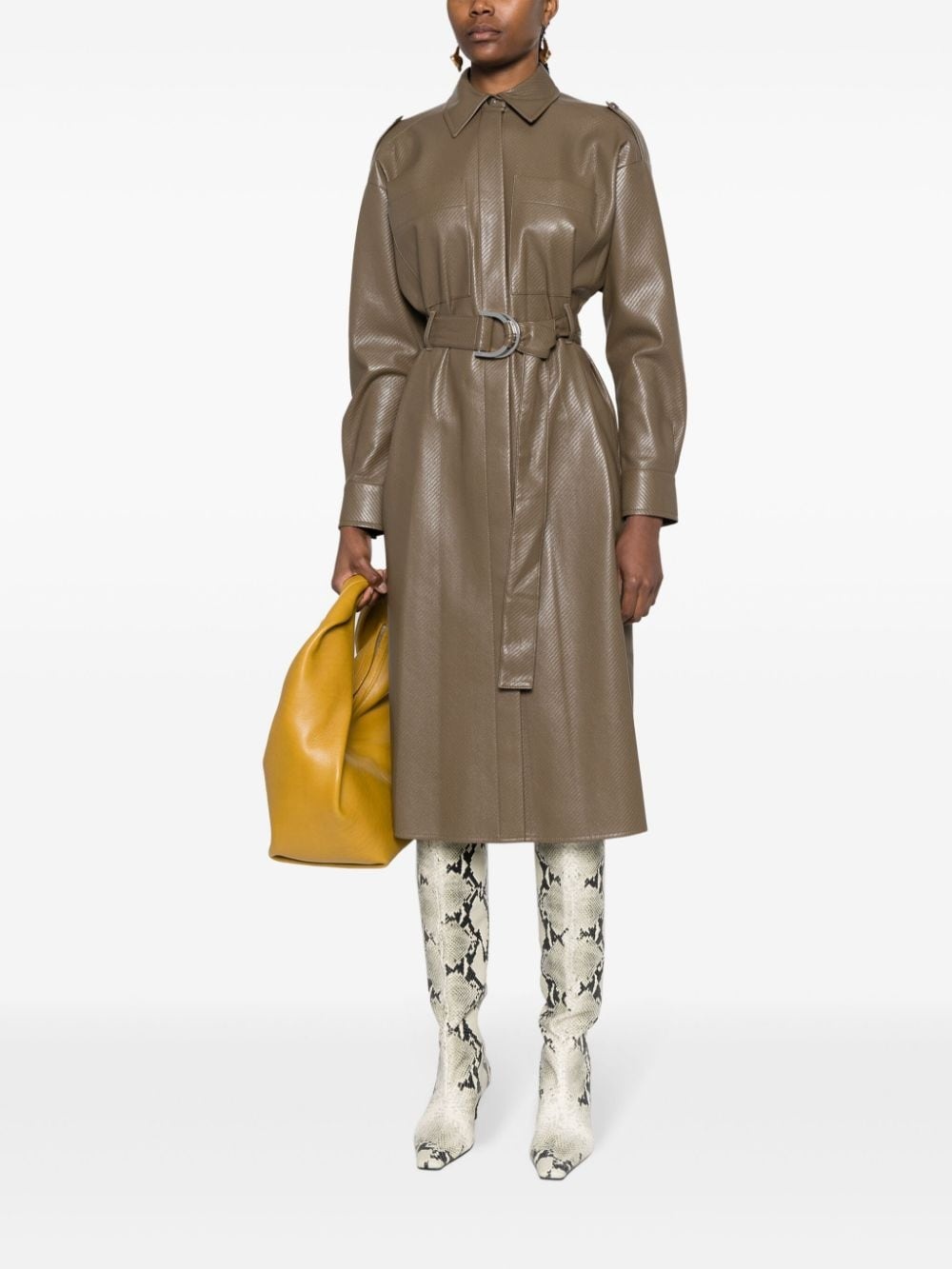 perforated belted shirt dress - 2