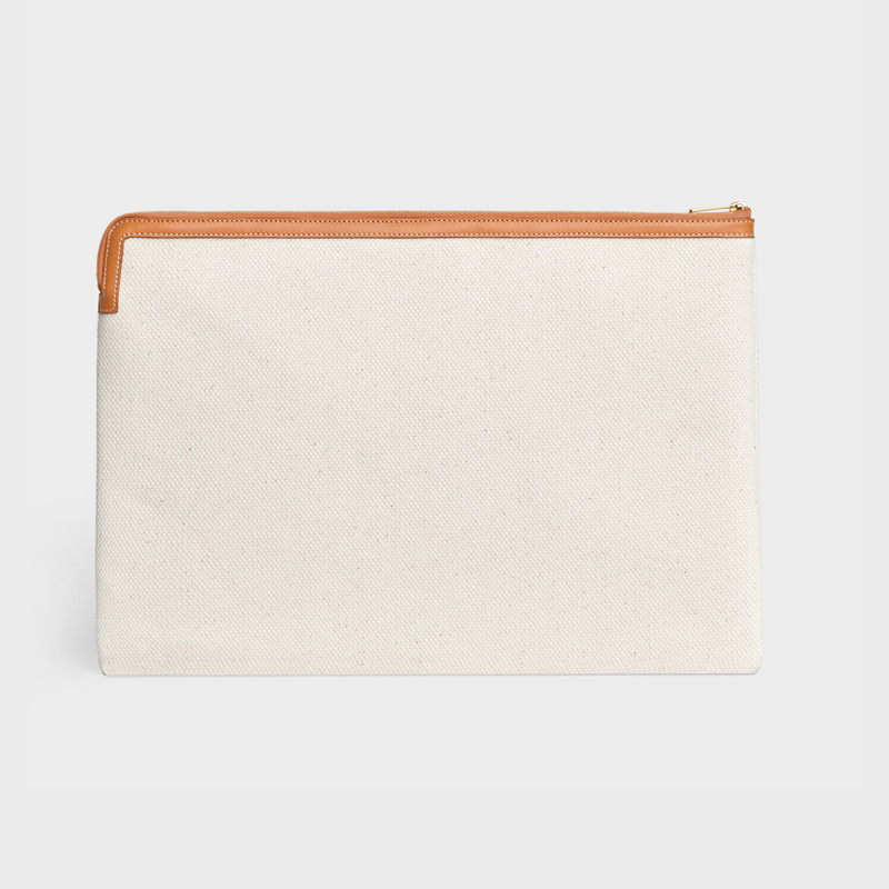 LARGE POUCH  IN  COTTON WITH CELINE PRINT AND CALFSKIN 3