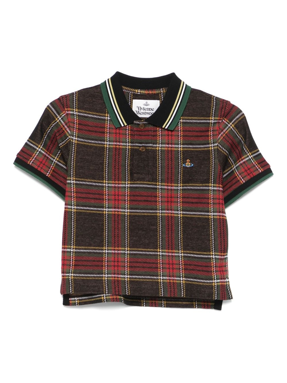 check-print polo top - 1