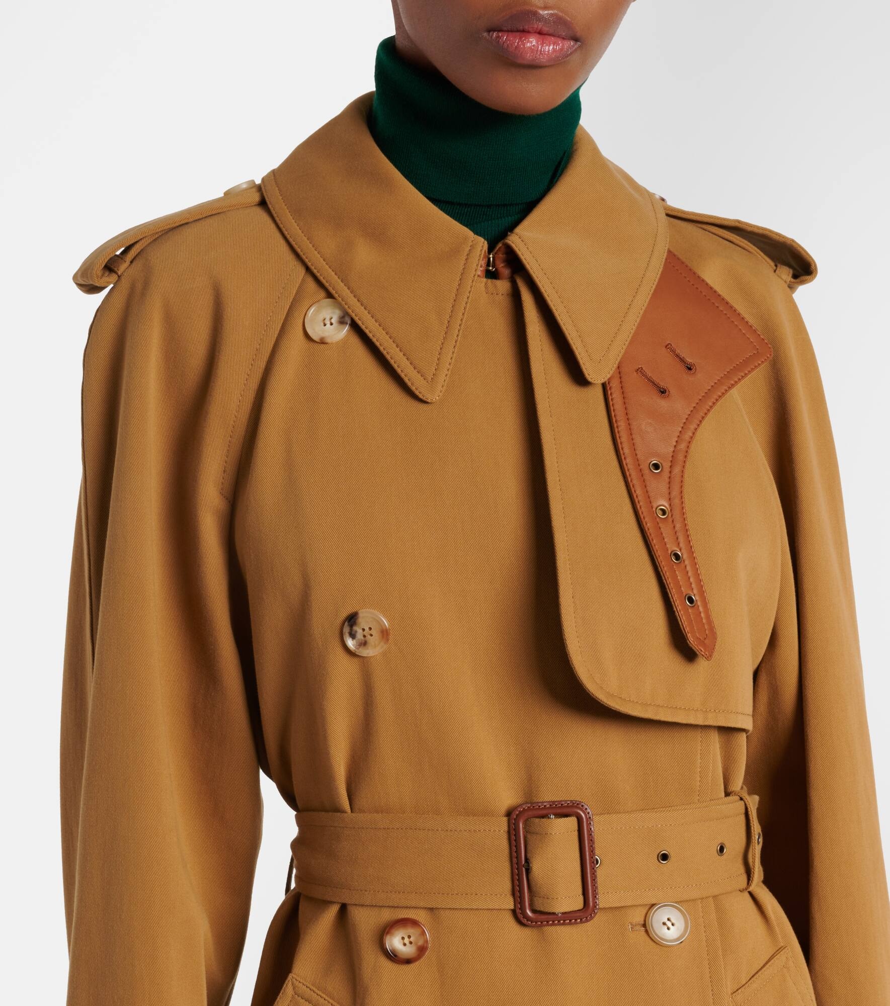 Cotton gabardine trench coat - 4