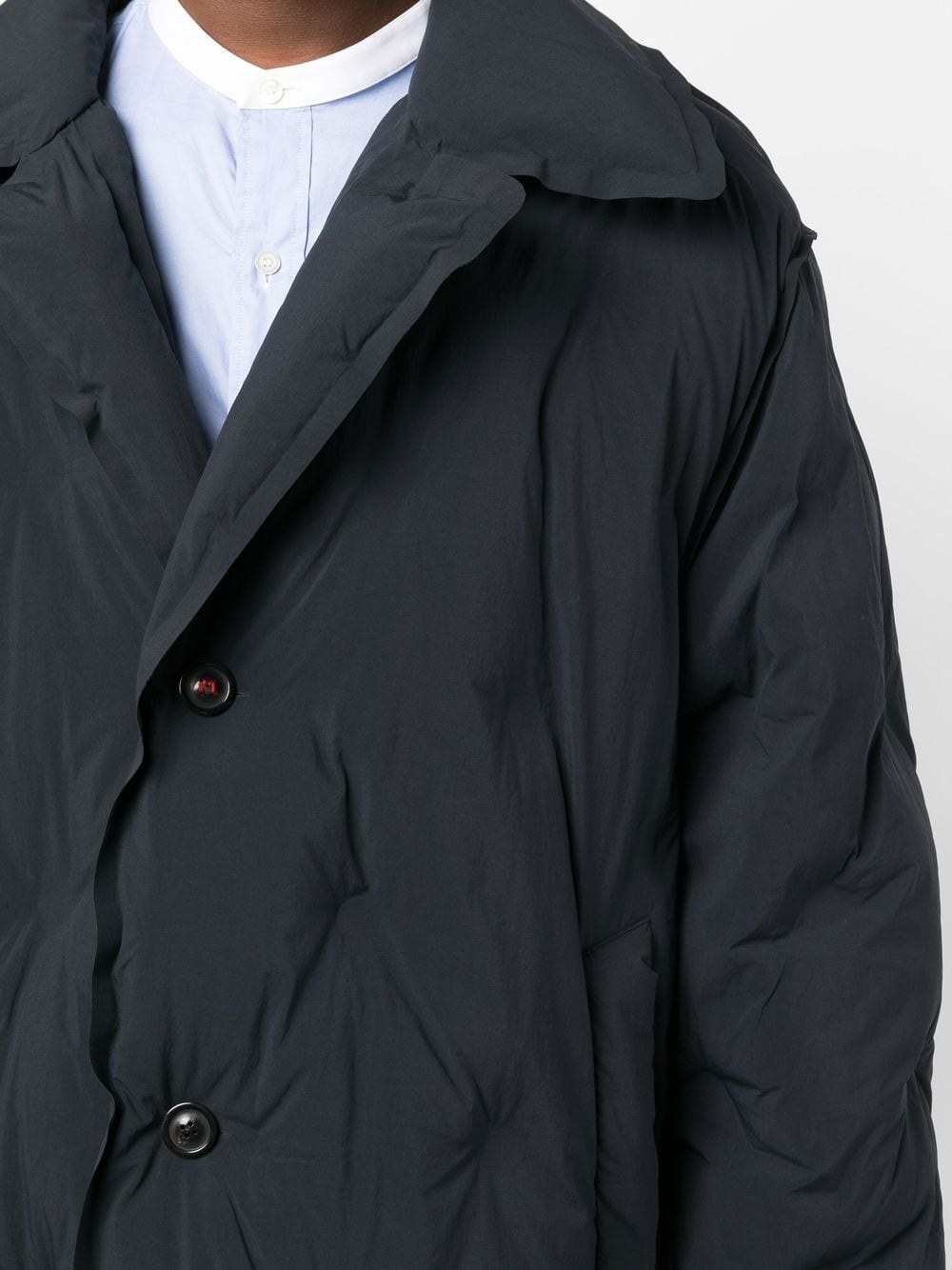 embossed-detail padded coat - 5
