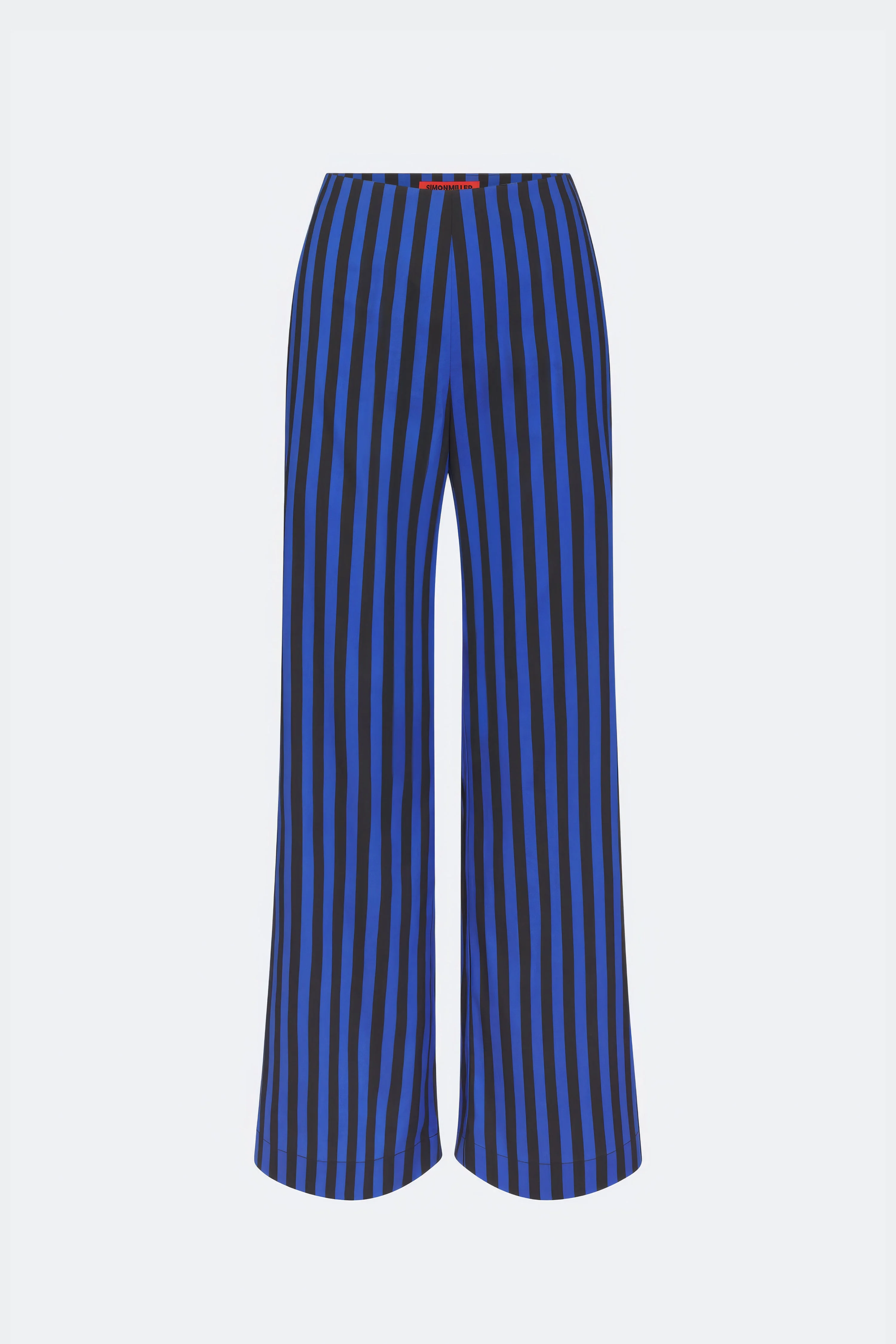Pia Poplin Pant In Cobalt Stripe - 1