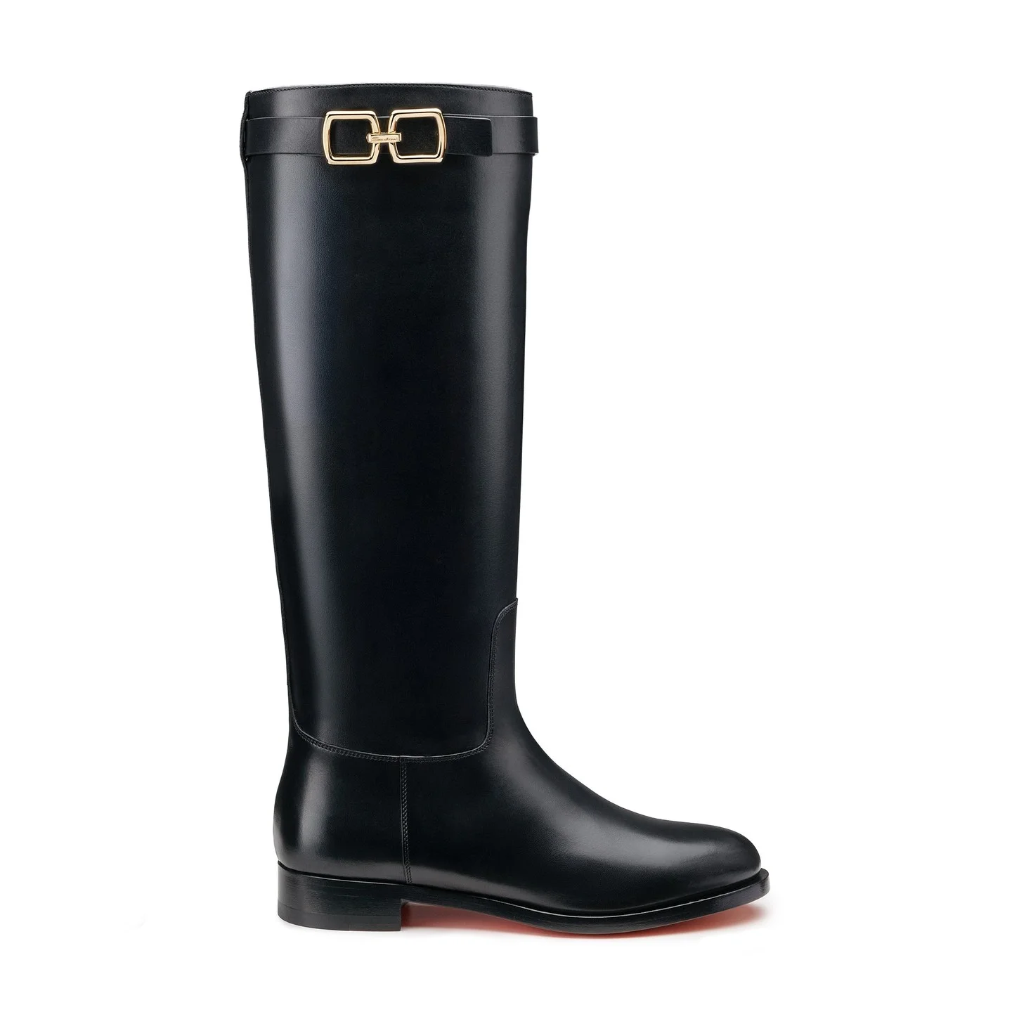 Women's black leather boot - 1