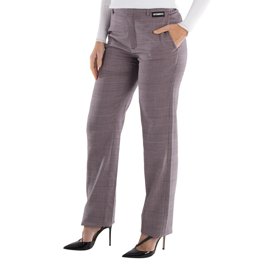 Vetements Light Pink Check Tailored Trousers - 4