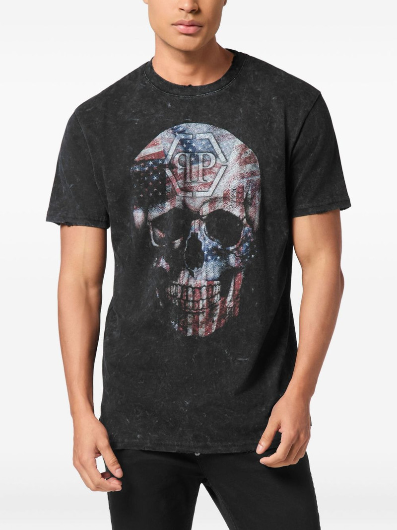 PHILIPP PLEIN Skull America washed T-shirt outlook