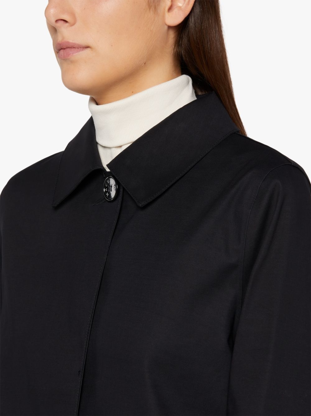 BANTON BLACK BONDED COTTON COAT | LR-1032 - 5