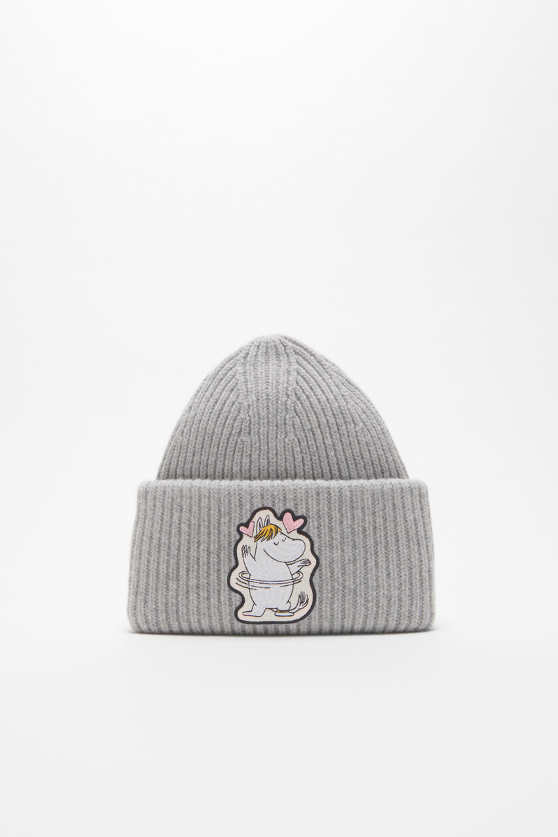 Wool beanie Acne Studios x Moomin - Light Grey Melange 1