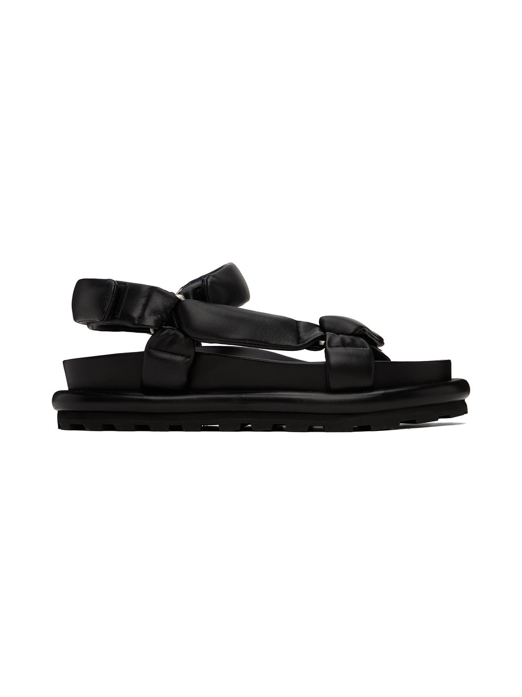 Black Padded Sandals - 1