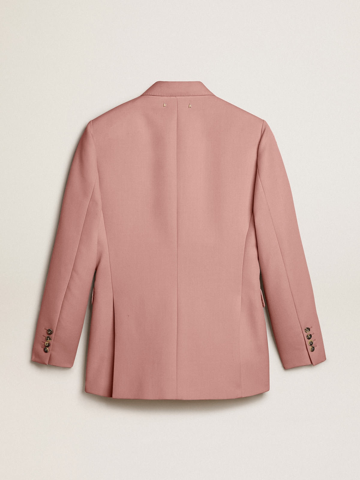 Double-breasted blazer in pink tailoring fabric - 5