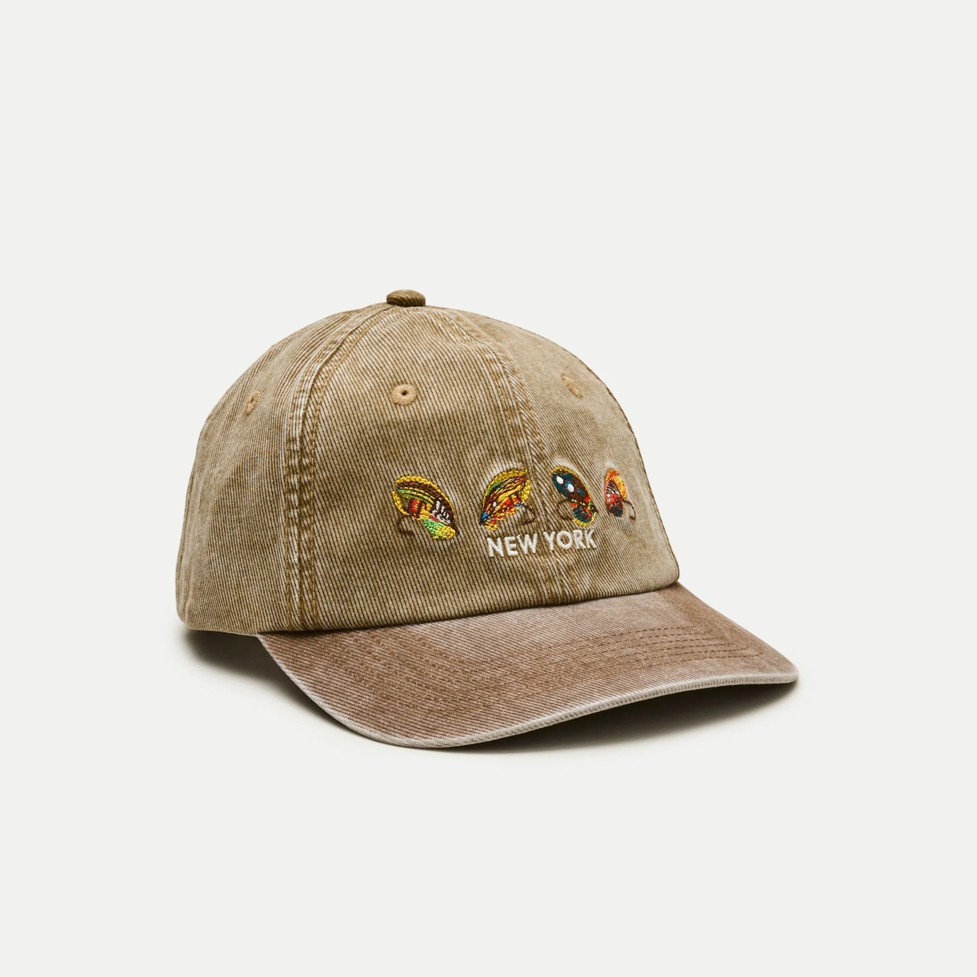 Embroidered washed cotton baseball cap - 1
