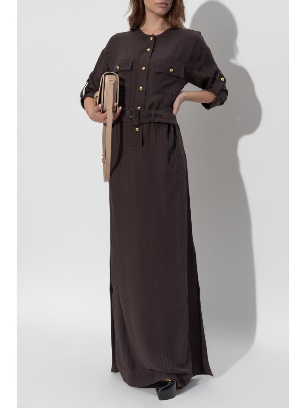 striped belted dress - 2