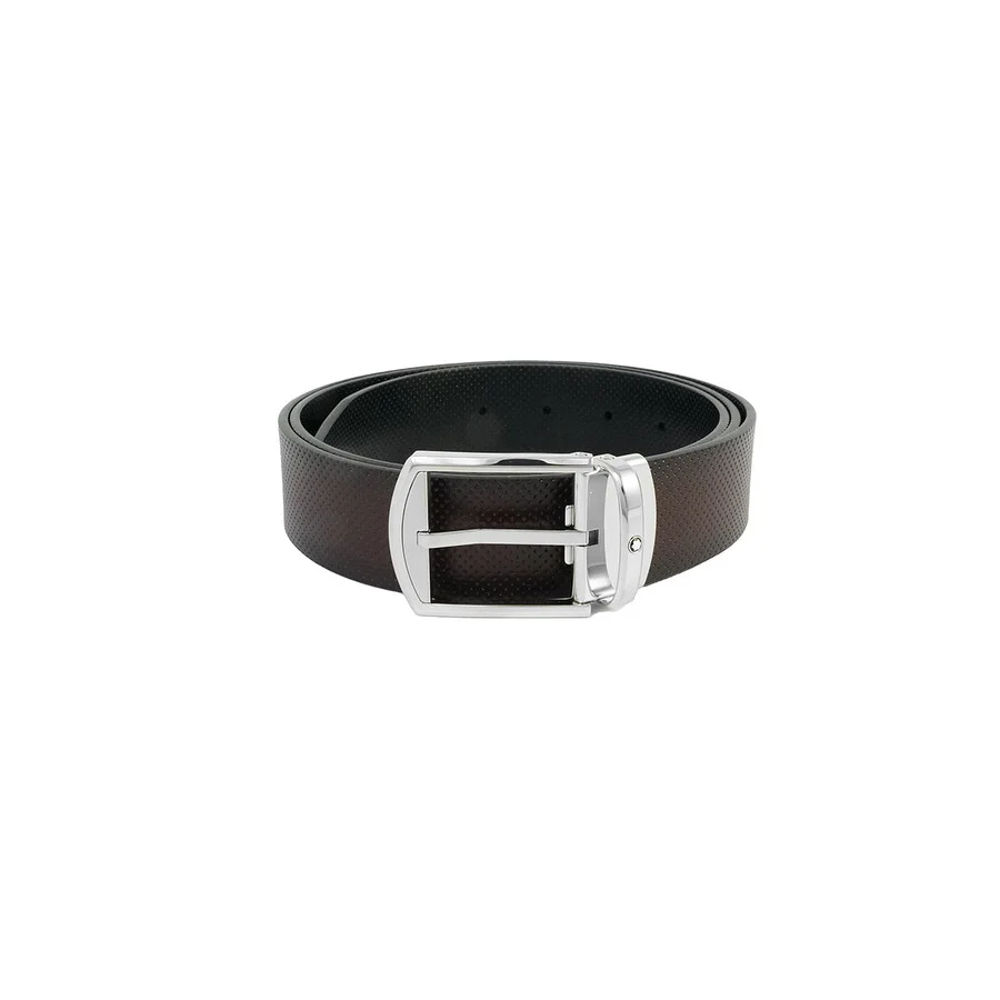 Montblanc Rectangular Rounded Shinny And Matt Stainless Steel Pin Buckle Belt - 1