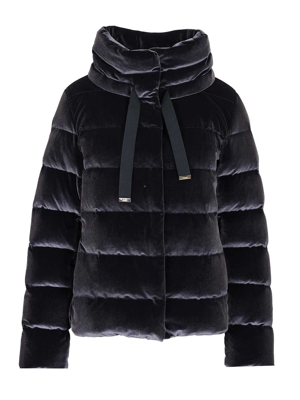 Velvet Padded Down Jacket Coats Blue - 1