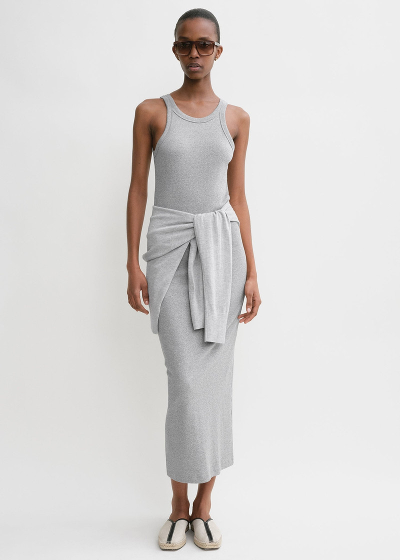 Totême Curved rib tank dress grey melange outlook