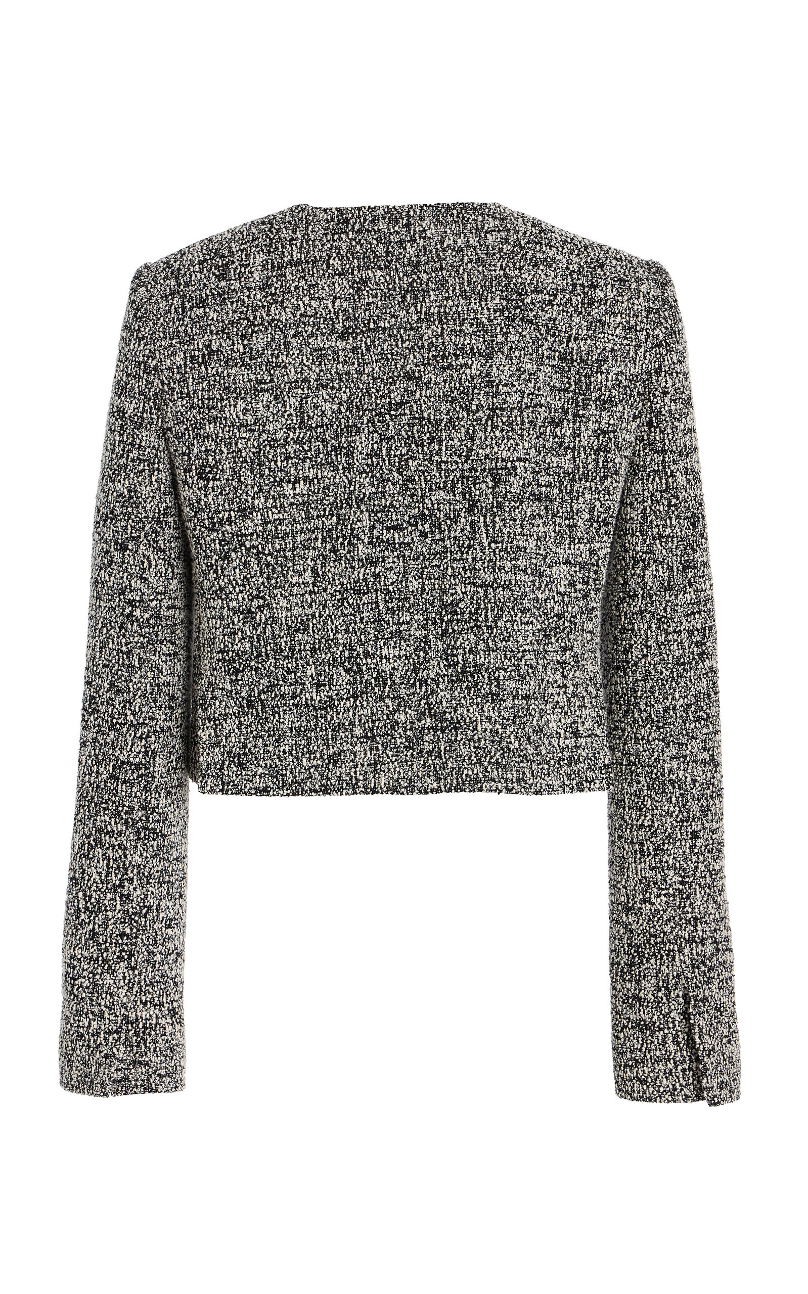 Bouclé Tweed Cropped Jacket black/white - 5