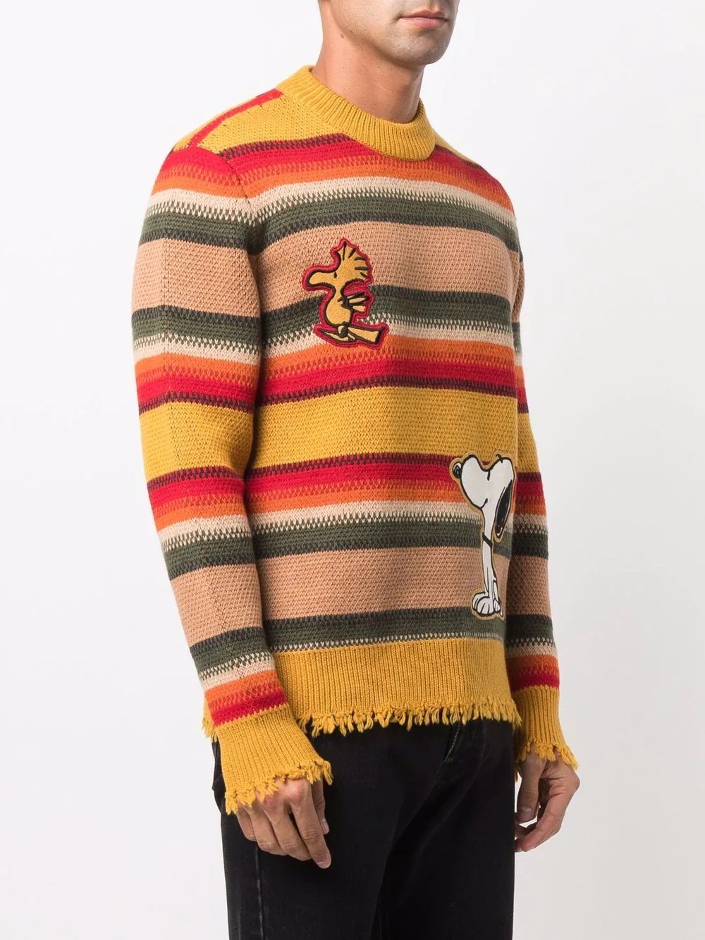 striped patch-detail jumper - 3