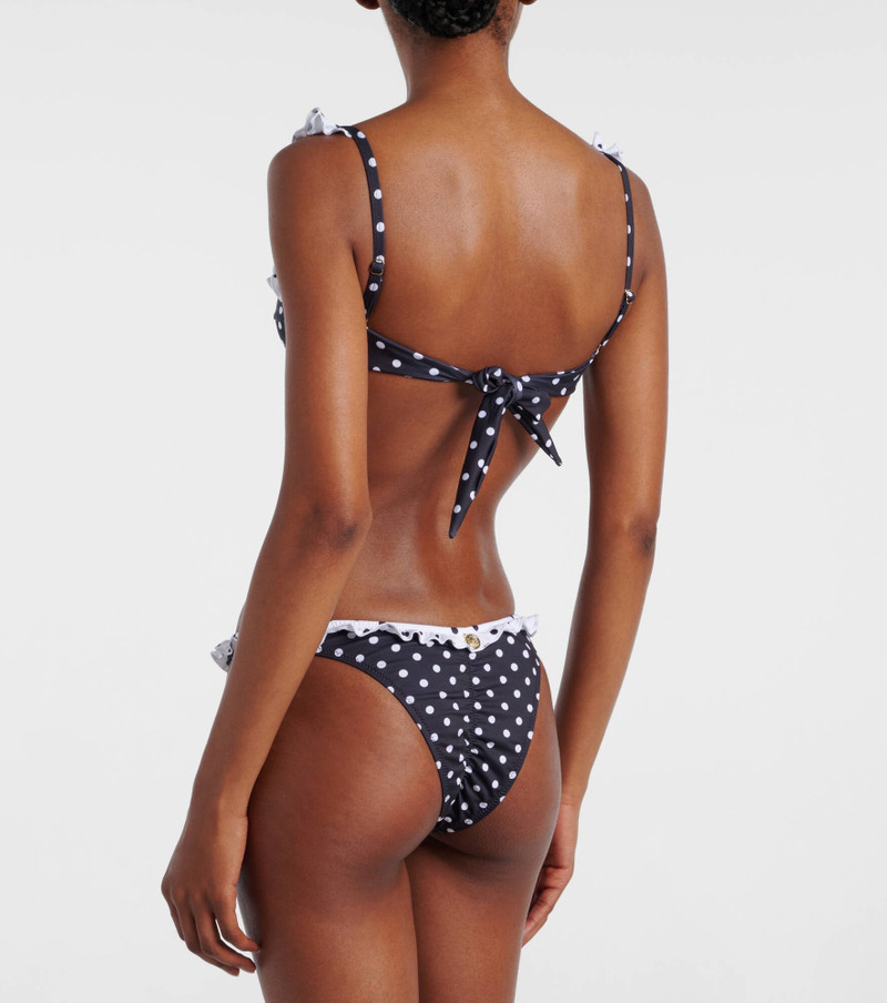 Angela polka-dot ruffled bikini top 3