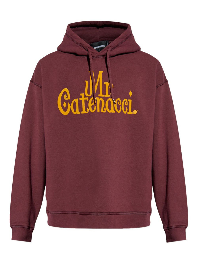 lettering-print hoodie 1