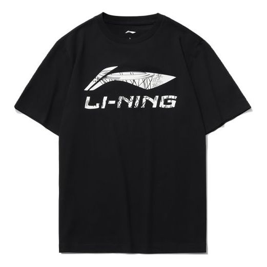 Li-Ning Big Graphic Loose Fit T-shirt 'Black' AHSR543-2 - 1