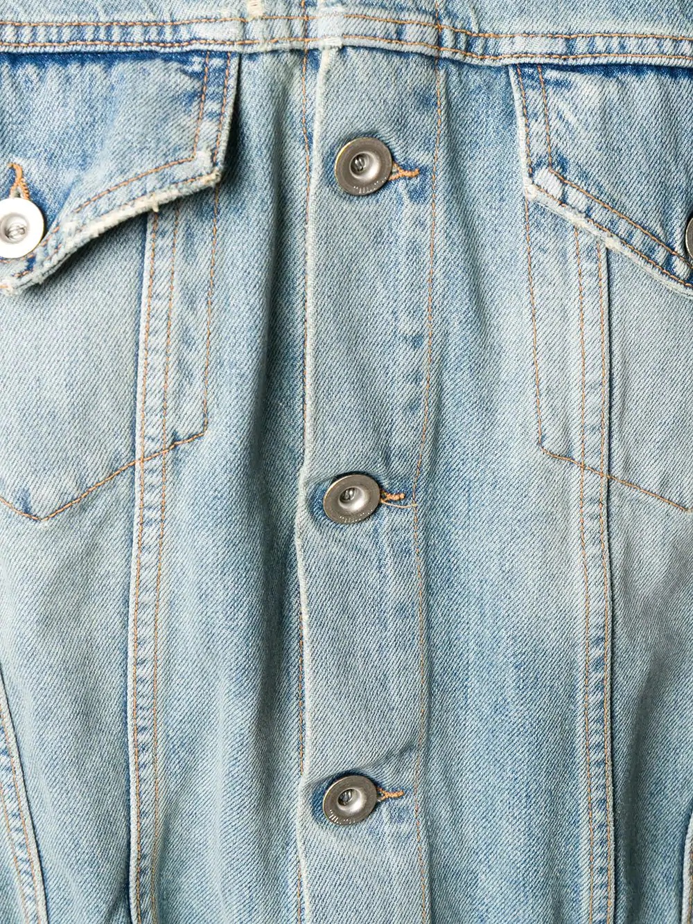 stone-wash backwards denim jacket - 5