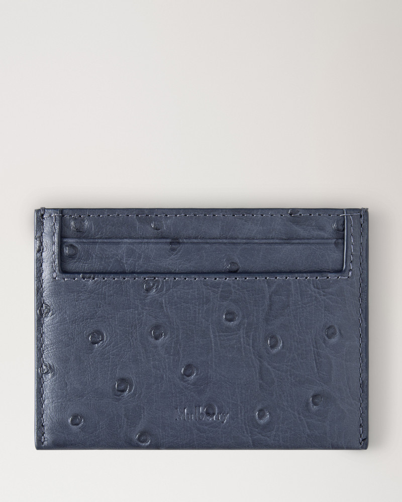 Credit Card Slip Stormy Blue Ostrich 1