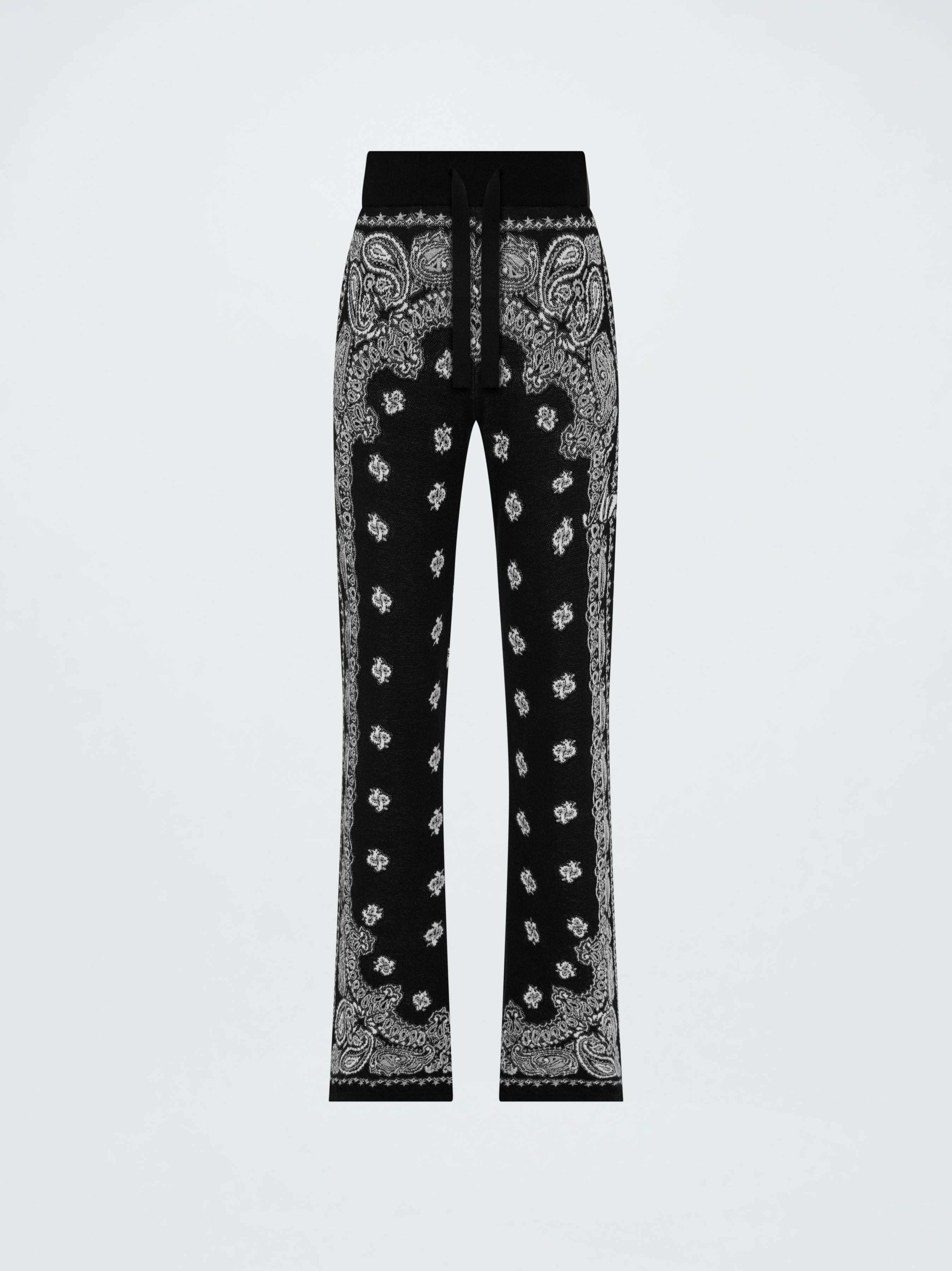 【関税込み】AMIRI ブラック Bandana ラウンジパンツ AMIRI Bandana B-Ball Jacquard Track Pants | Black | FARFETCH
