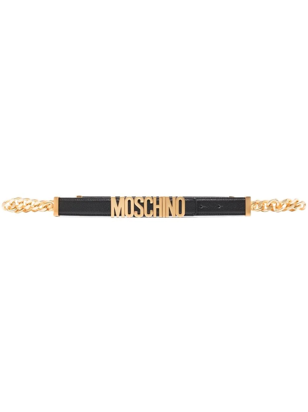 logo-plaque chain-link belt - 1