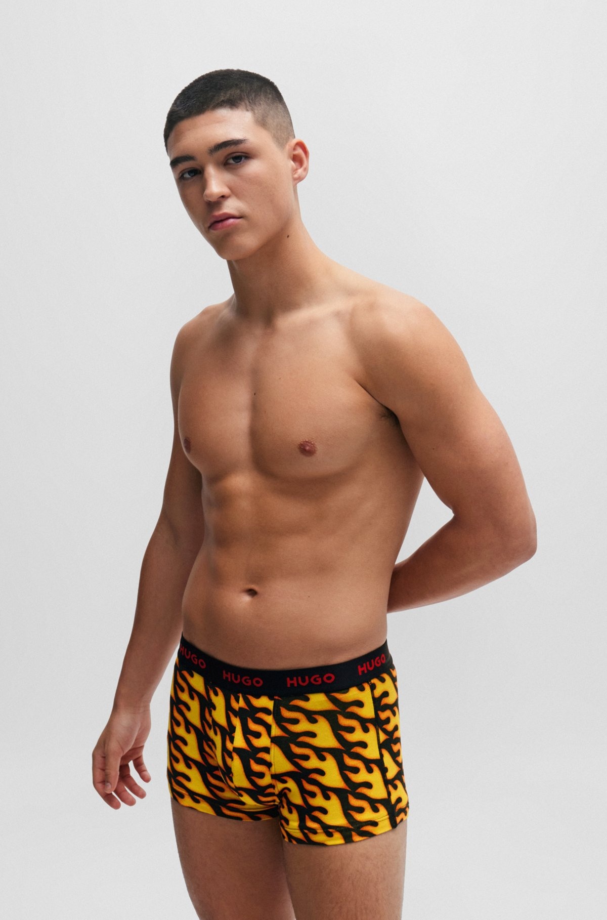 TRIPLE-PACK OF STRETCH-COTTON TRUNKS WITH LOGO WAISTBANDS - 2