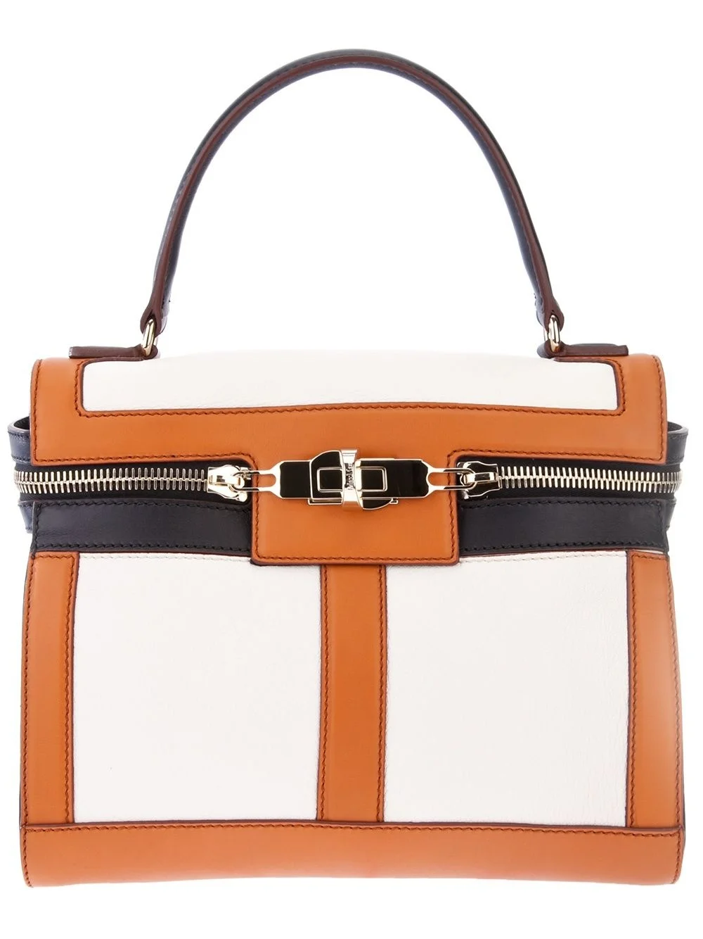 tri-colour zip up tote - 1