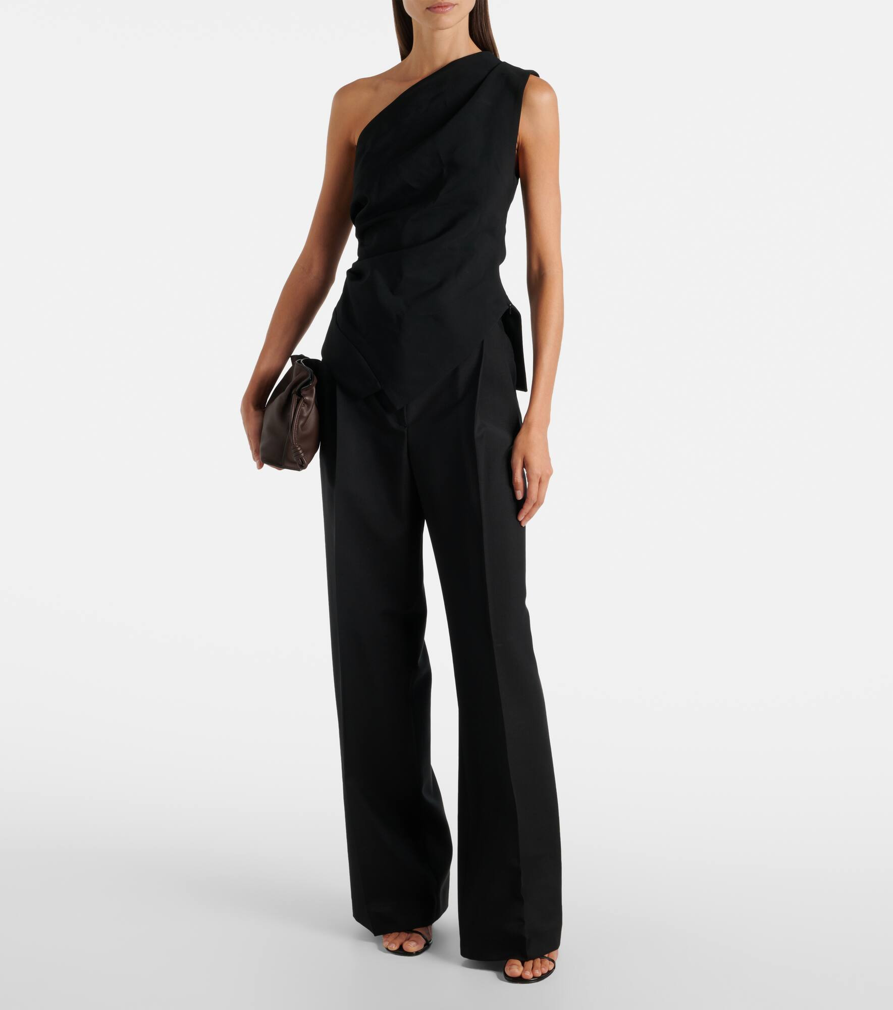 Pleated wool and mohair wide-leg pants - 2