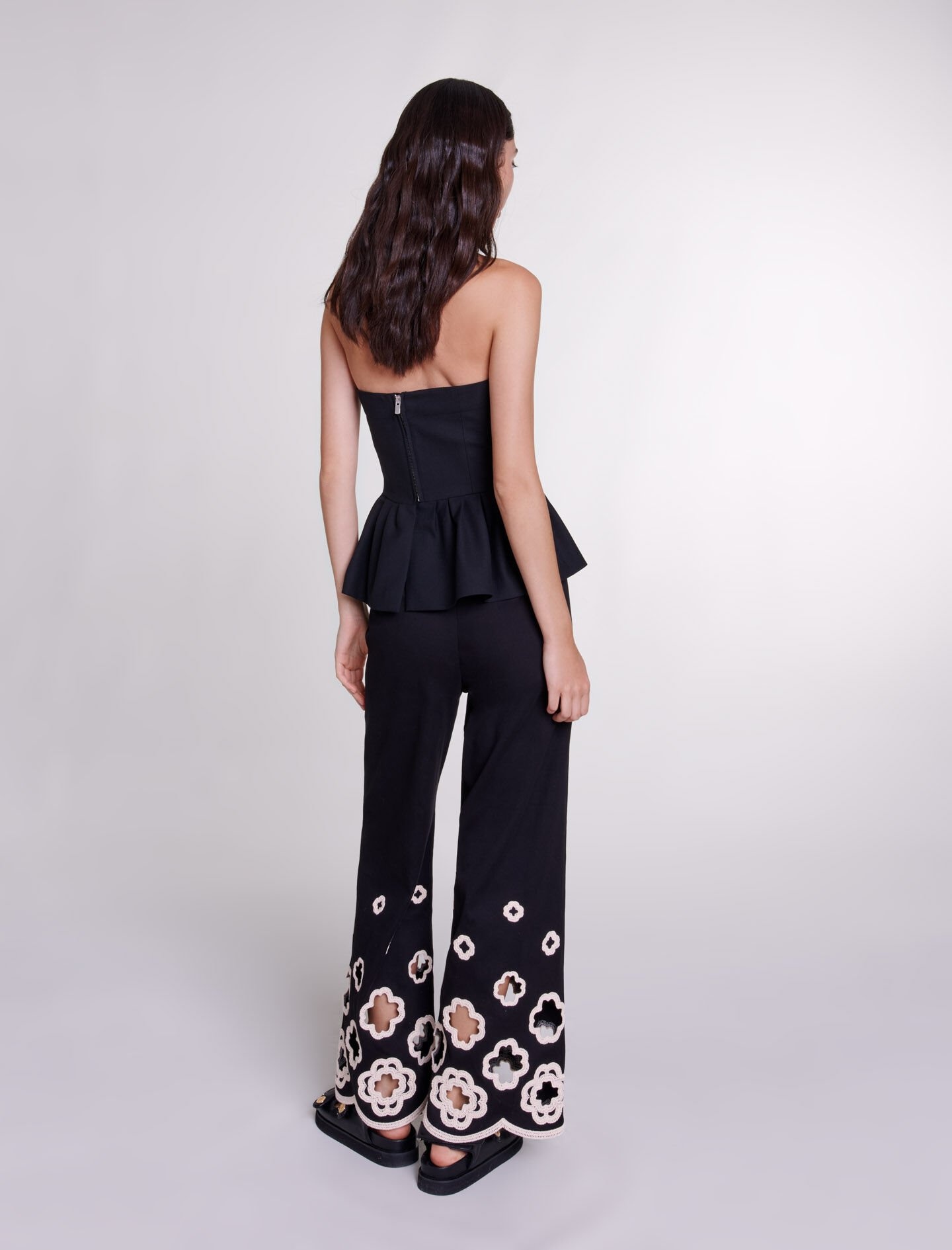 Wide-leg crochet trousers - 4