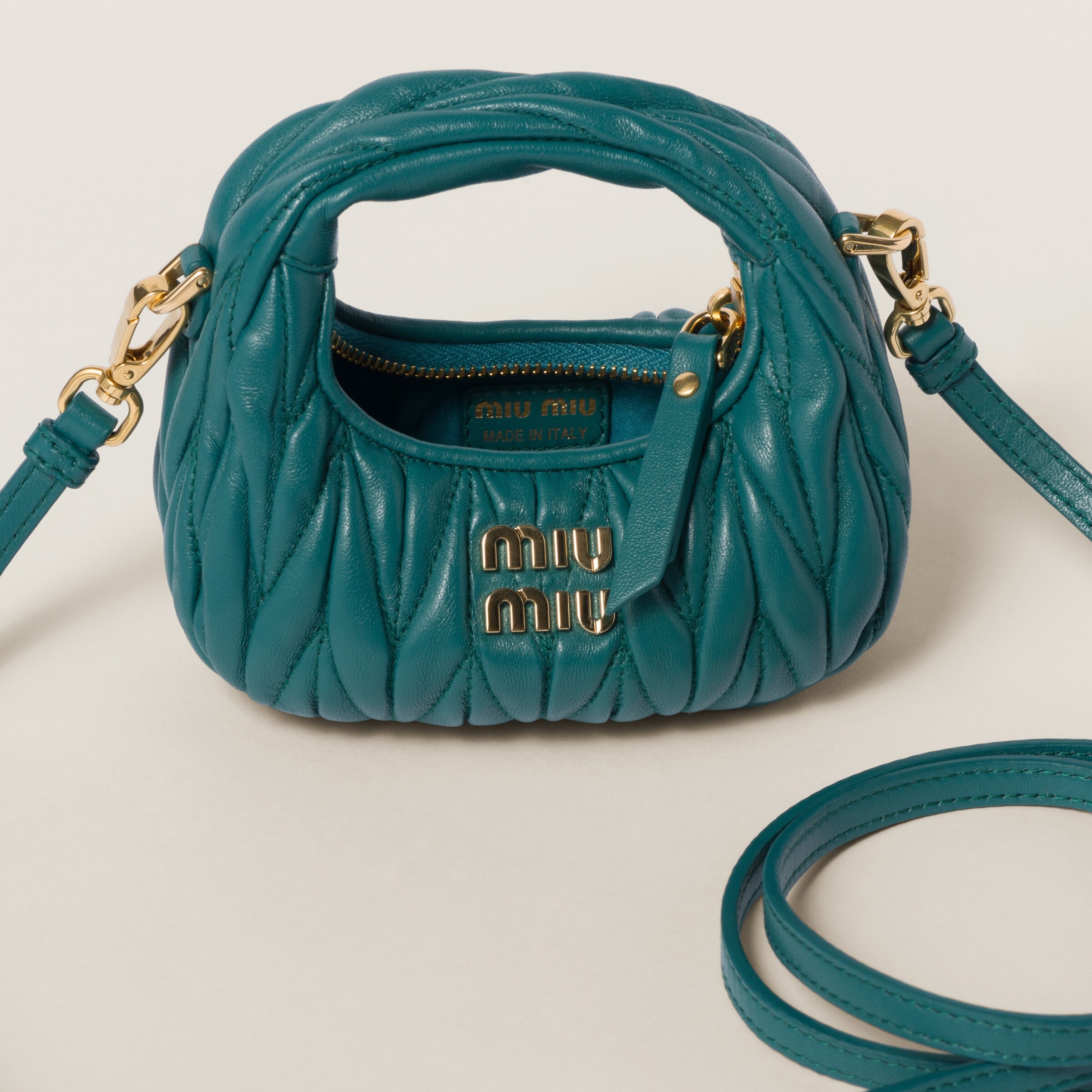 Wander matelassé nappa leather mini hobo pouch - 5