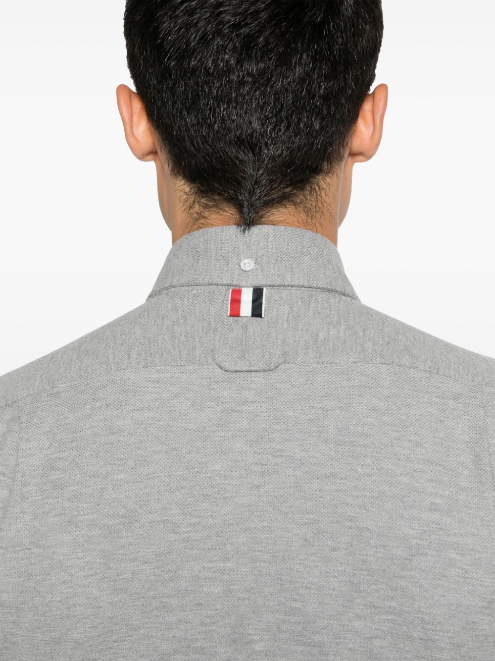 mélange-effect piqué shirt - 5