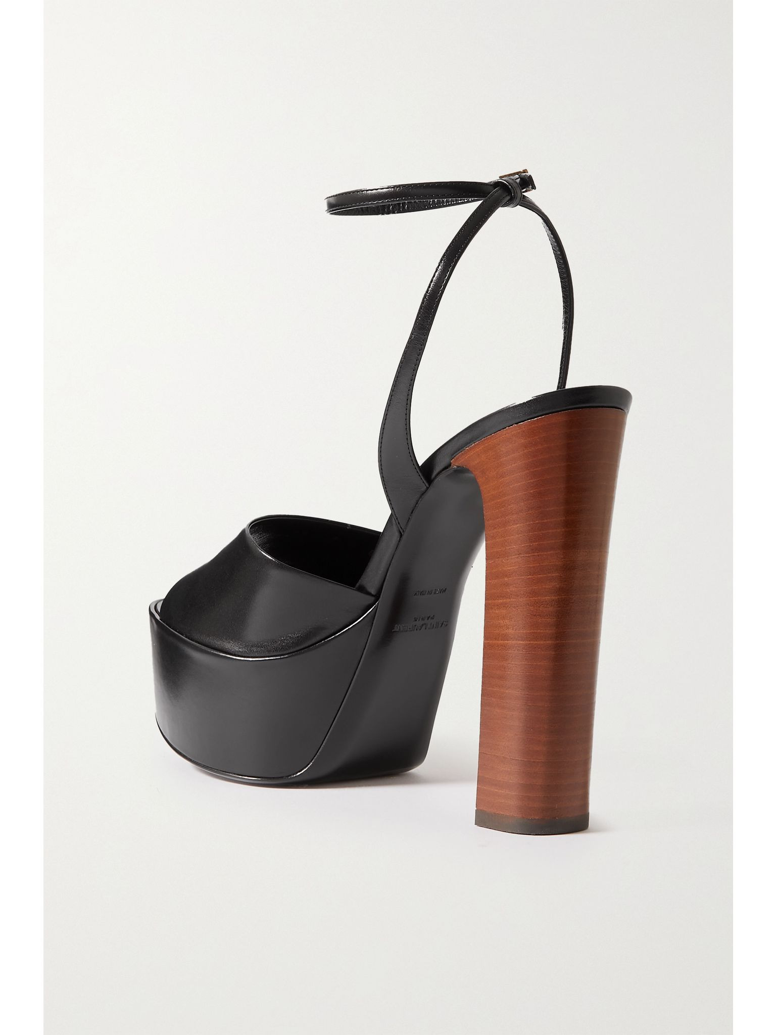 Jodie glossed-leather platform sandals Black - 3