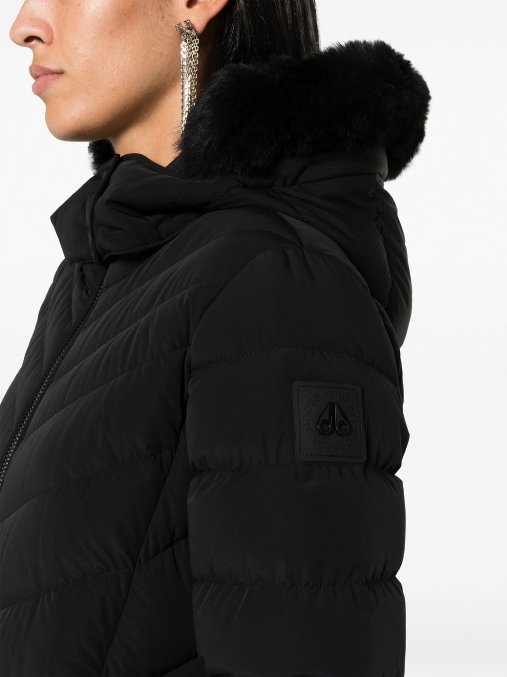 faux-fur hooded padded coat - 5