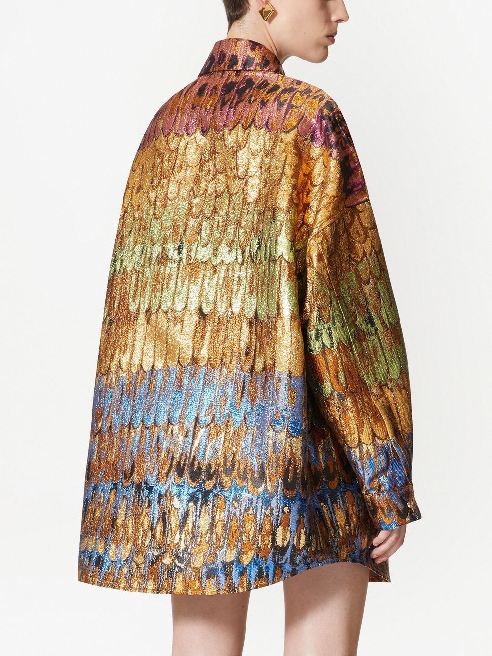 Golden Wings brocade overshirt - 4