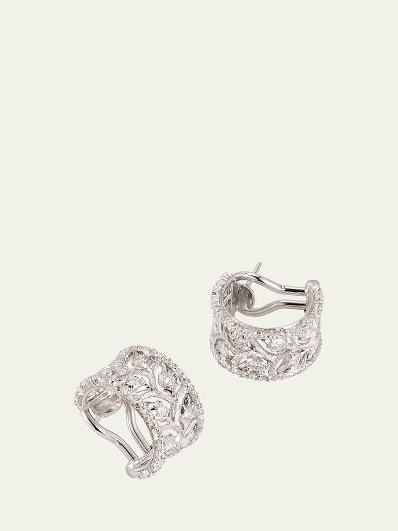 Buccellati 18K Gold Ramage Half Hoop Diamond Earrings outlook