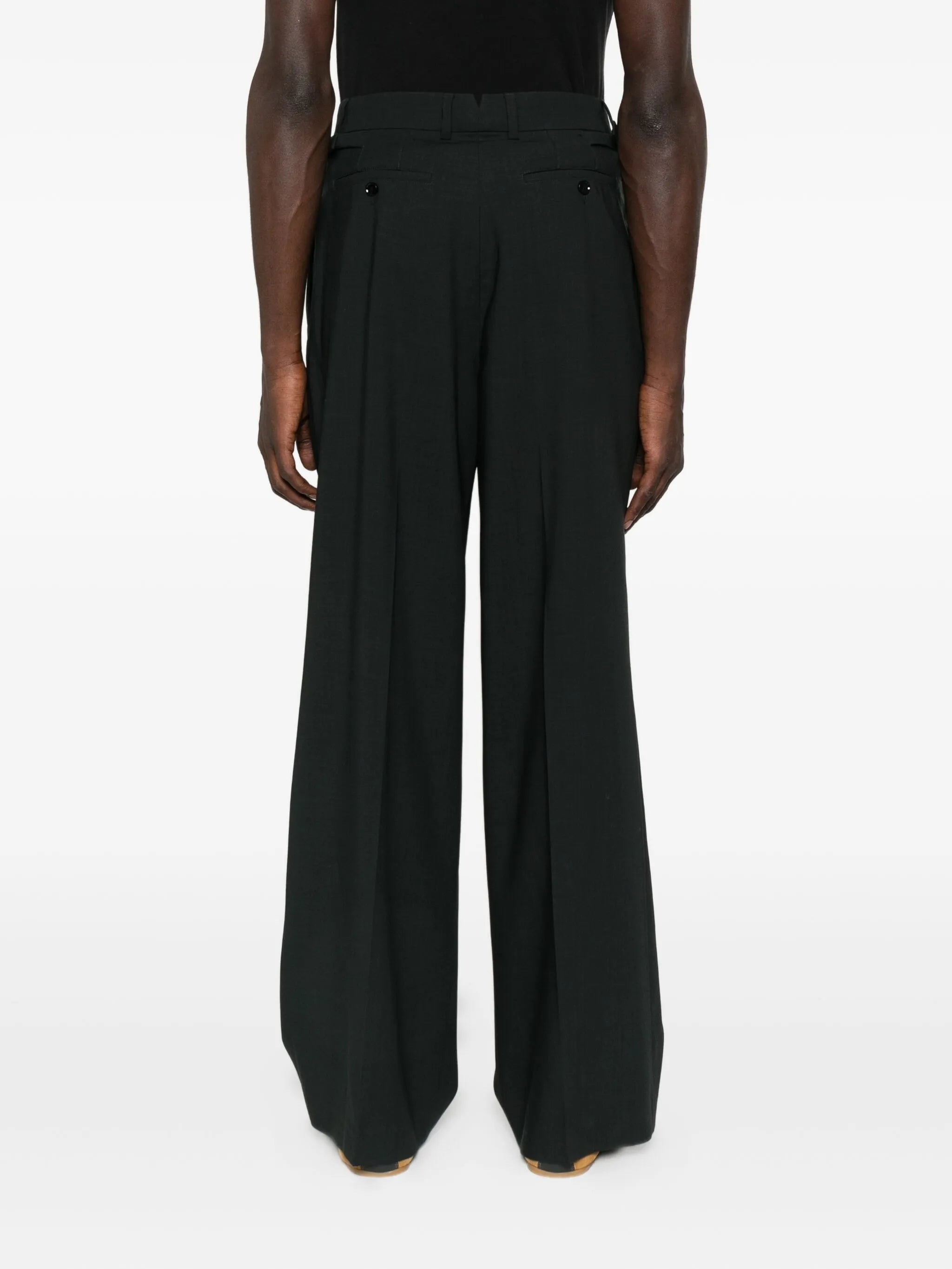 Ami Paris Pleated Buckle-fastening Trousers - 3