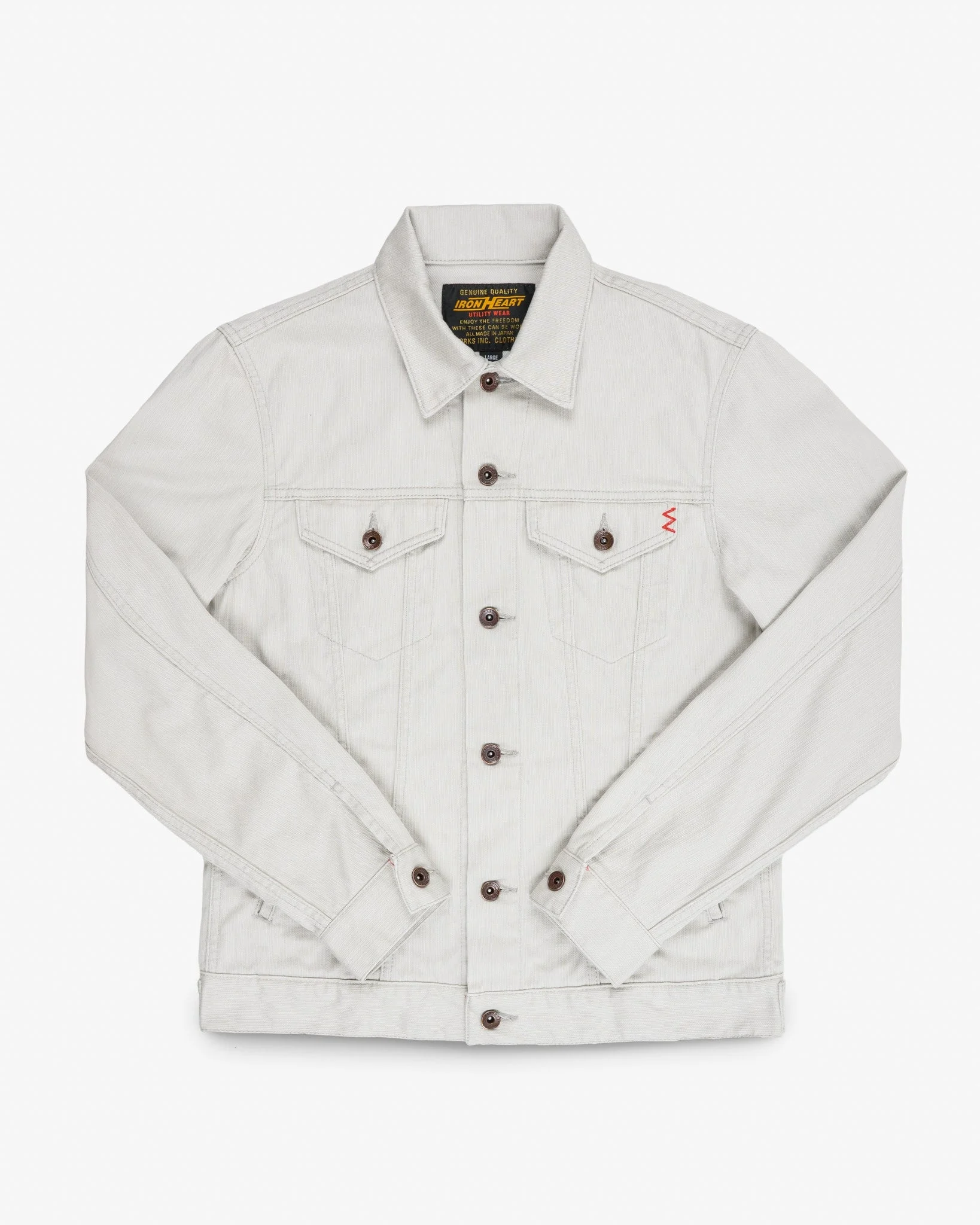 IHJ-162-GRY 11OZ PIQUÉ MODIFIED TYPE III JACKET - LIGHT GREY - 1