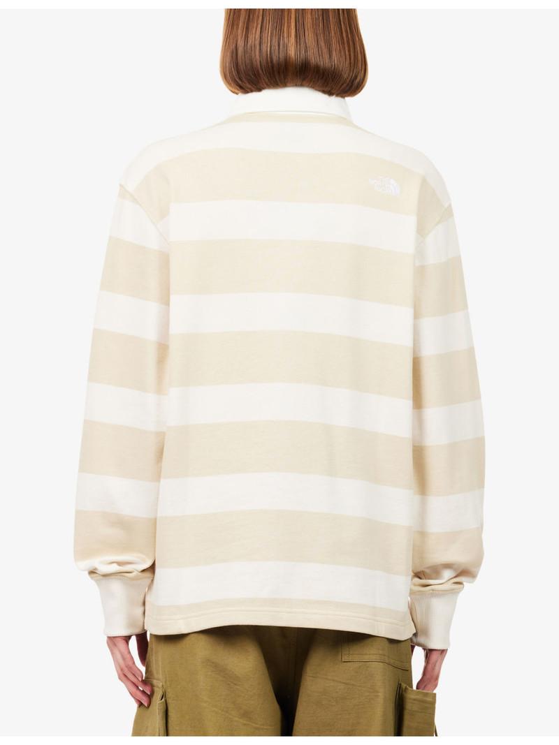 Rugby Striped Cotton Polo Sweatshirt 4