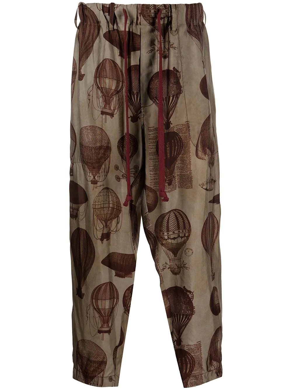 balloon-print tapered trousers - 1