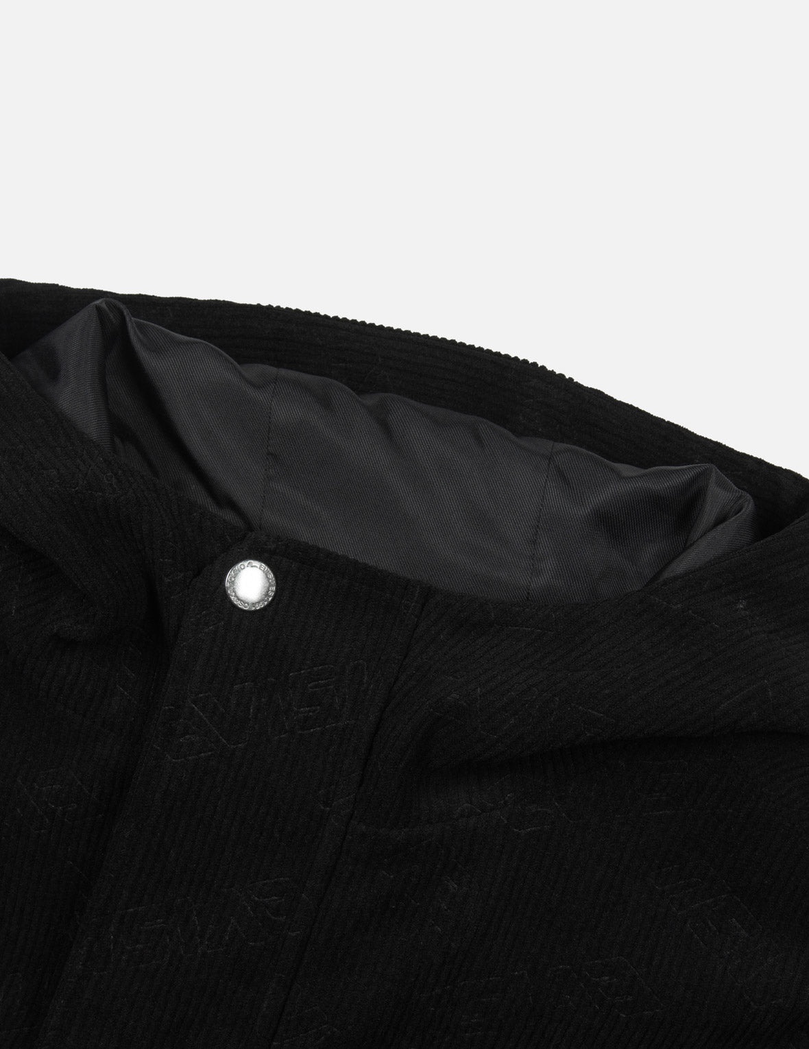ALLOVER DEBOSS LOGO AND SEAGULL EMBROIDERY LOOSE FIT HOODED CORDUROY JACKET - 3