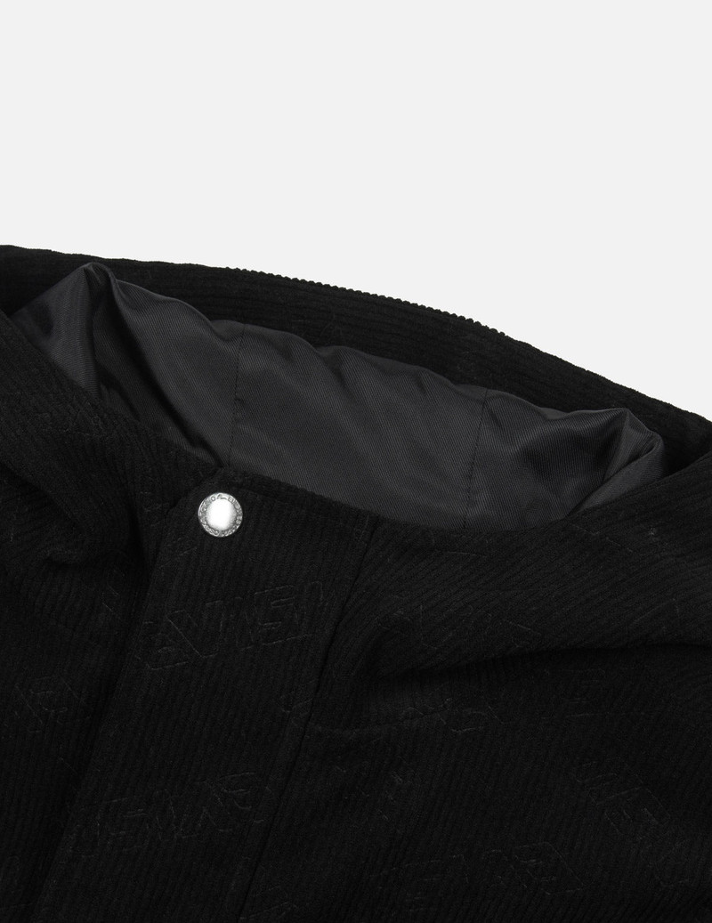 ALLOVER DEBOSS LOGO AND SEAGULL EMBROIDERY LOOSE FIT HOODED CORDUROY JACKET 3