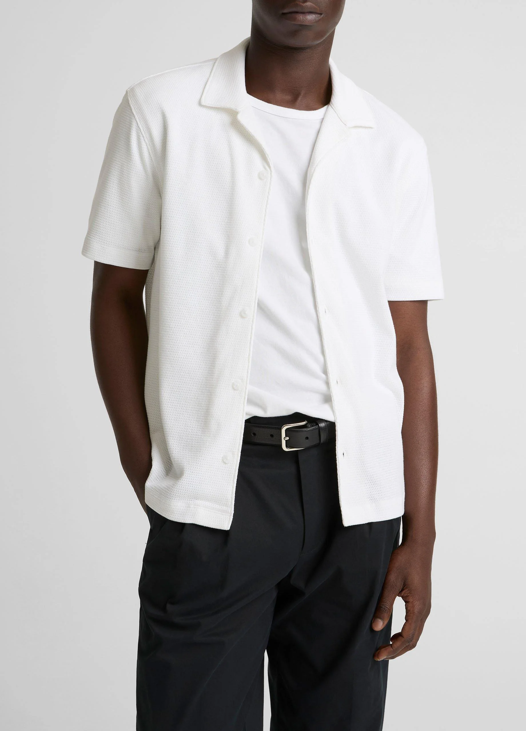 Mesh-Knit Cotton-Blend Cabana Shirt - 1
