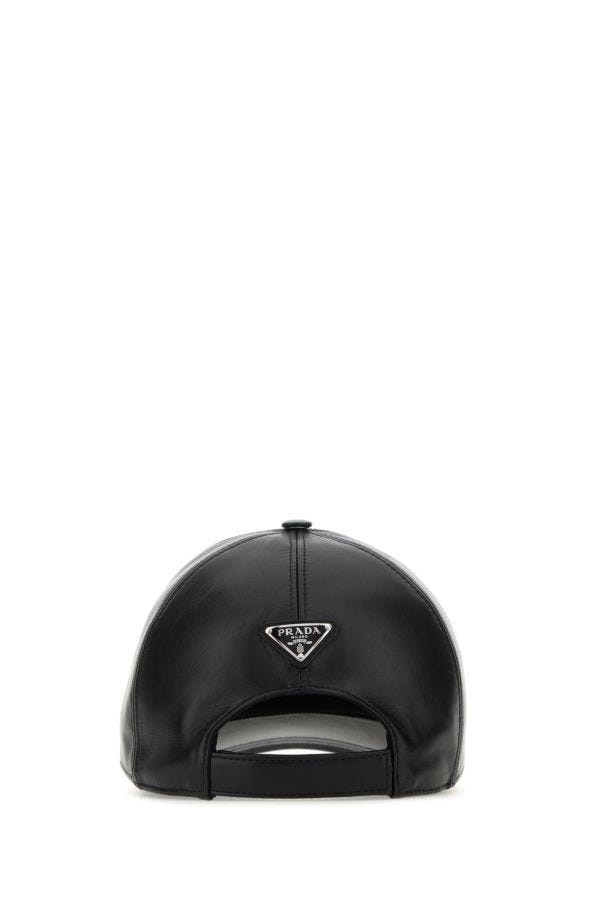 Prada Man Black Nappa Leather Baseball Cap - 3