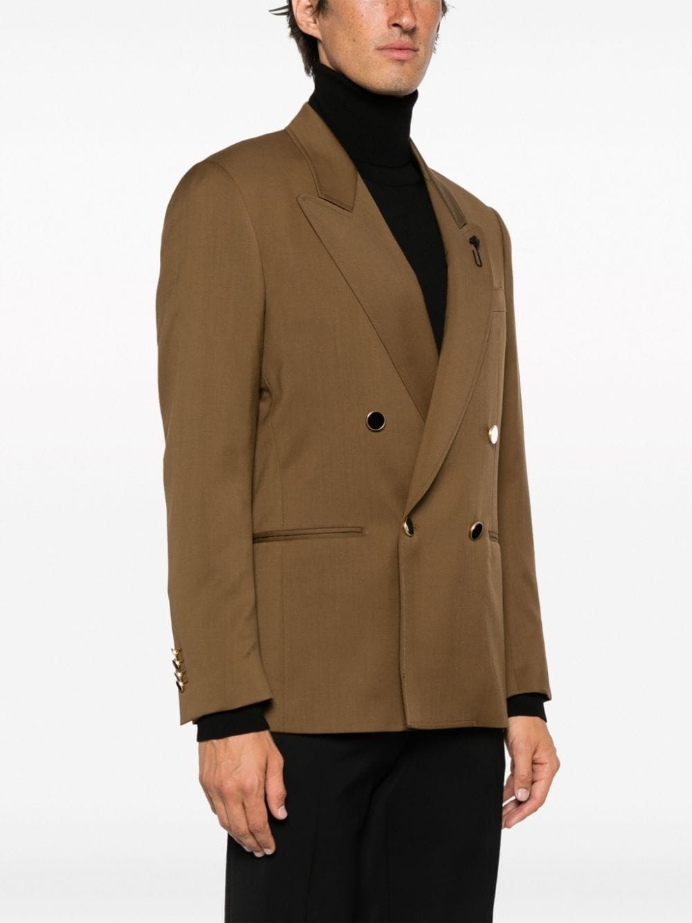 double-breasted wool blazer - 3