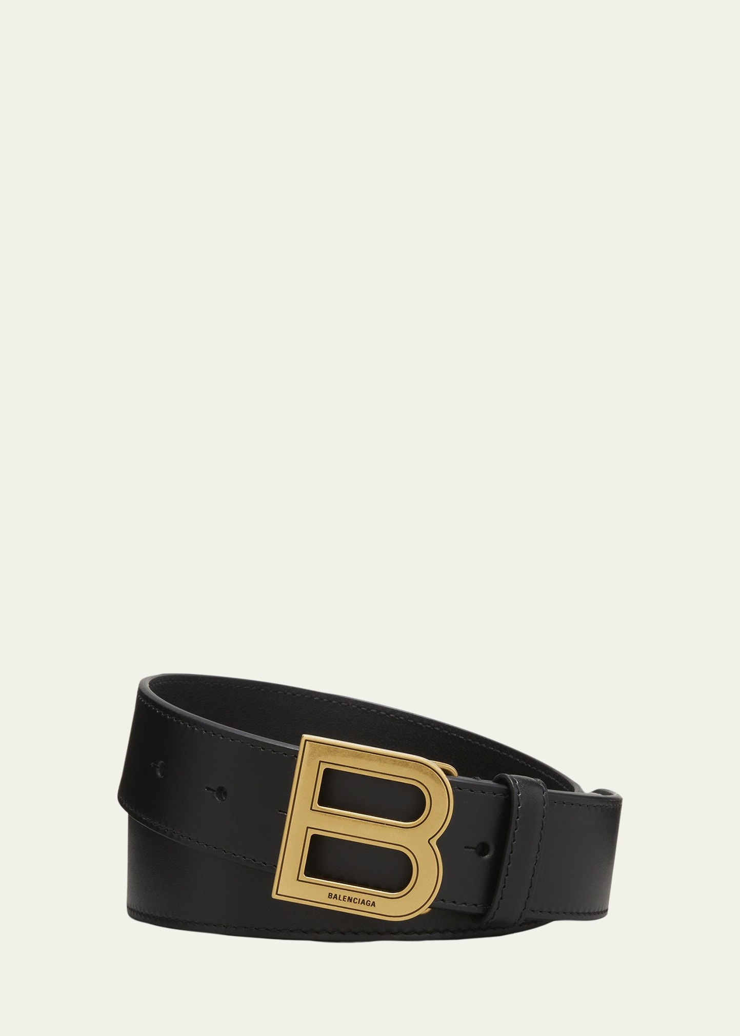Men's Hourglass Large Leather B-Buckle Belt - 1