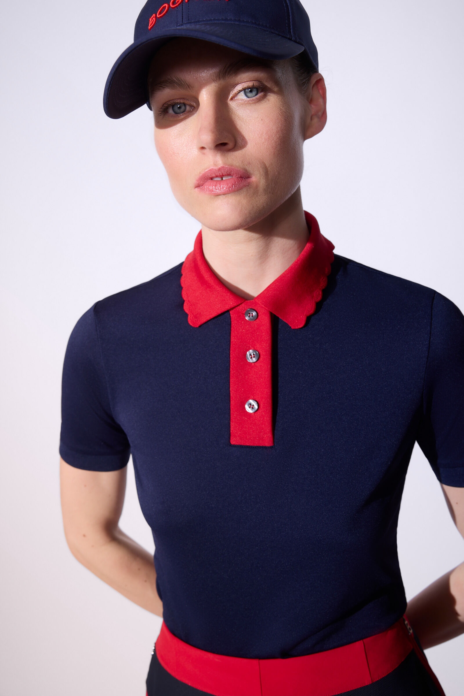 Carole Functional polo shirt in Navy blue/Red - 6