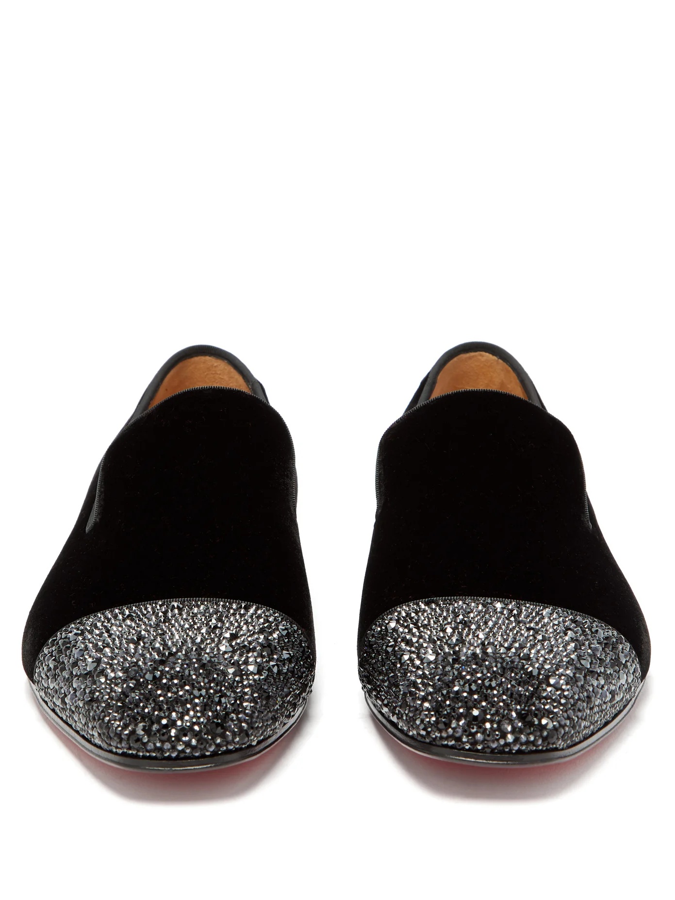 Dandelion crystal-embellished velvet loafers - 5