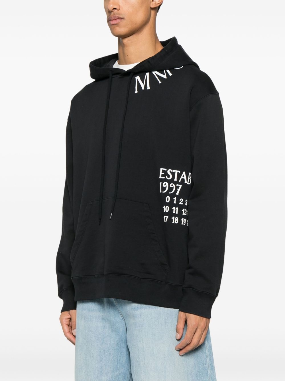 numbers-print hoodie - 3